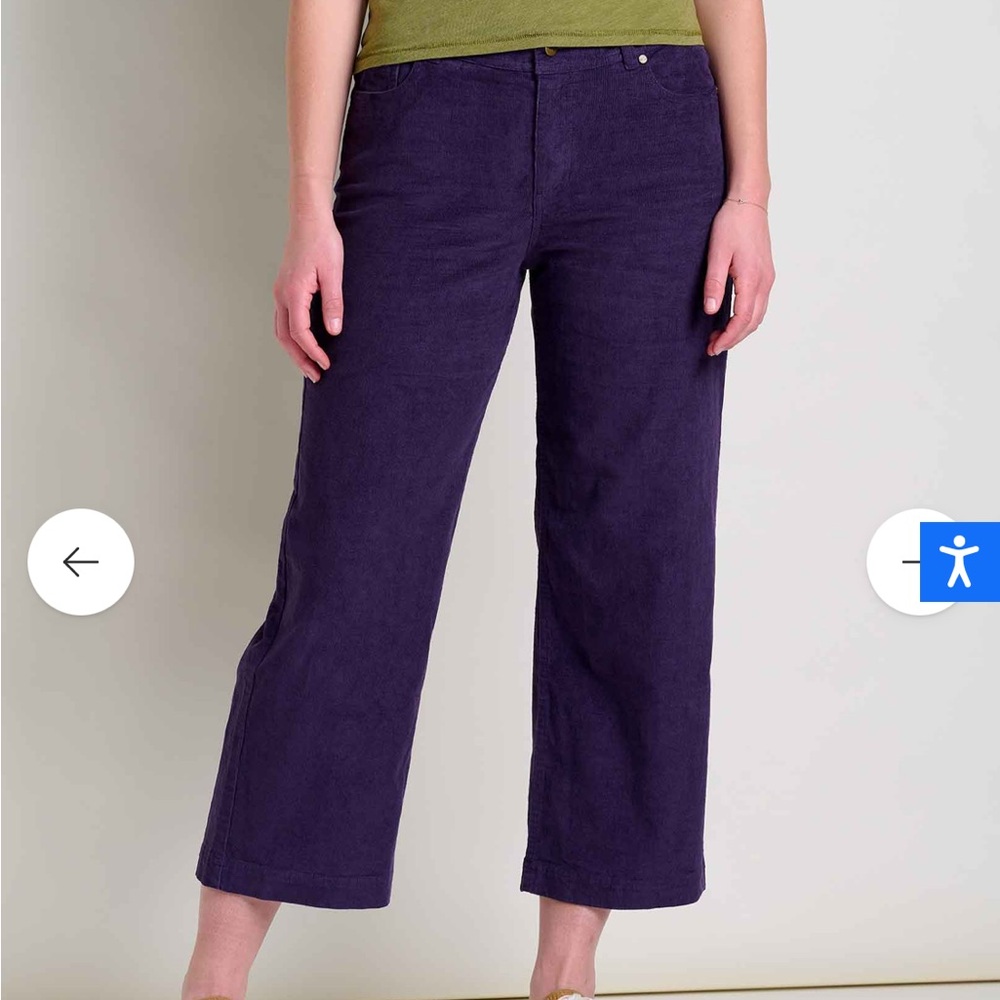 Toad & Co “Karuna” Corduroy Wide Legged Pant Size 10 Purple